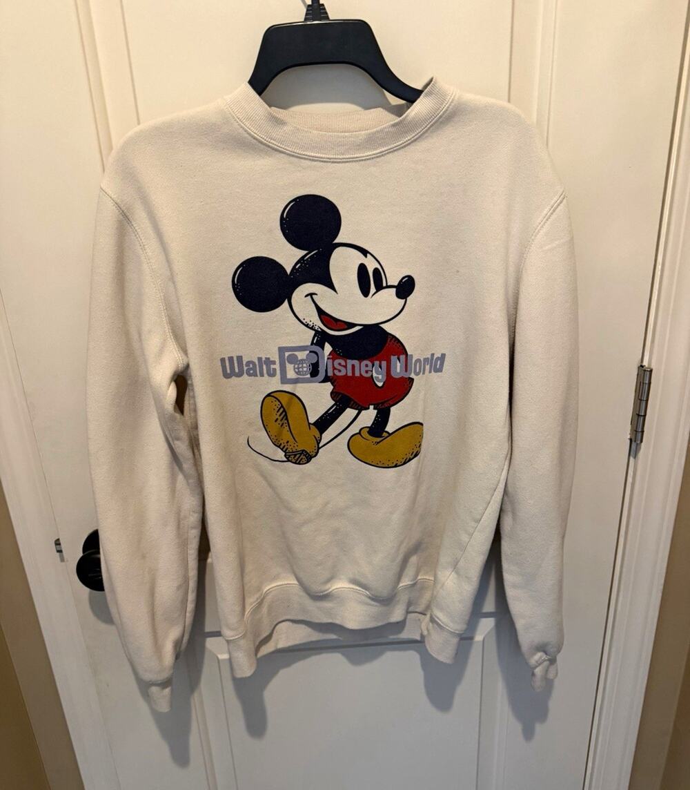Disney Women’s Original Mickey Walt Disney World Crewneck Sweatshirt L White